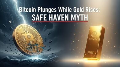 Bitcoin Plunges While Gold Rises Safe Haven Myth