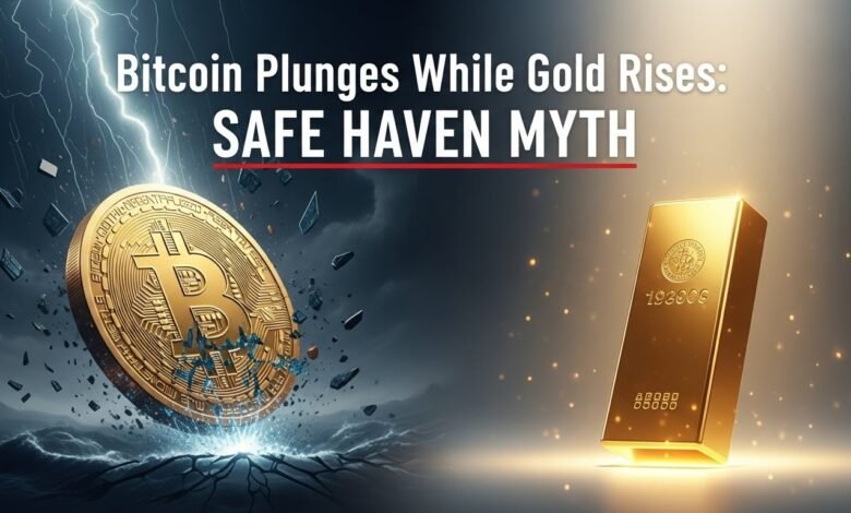Bitcoin Plunges While Gold Rises Safe Haven Myth