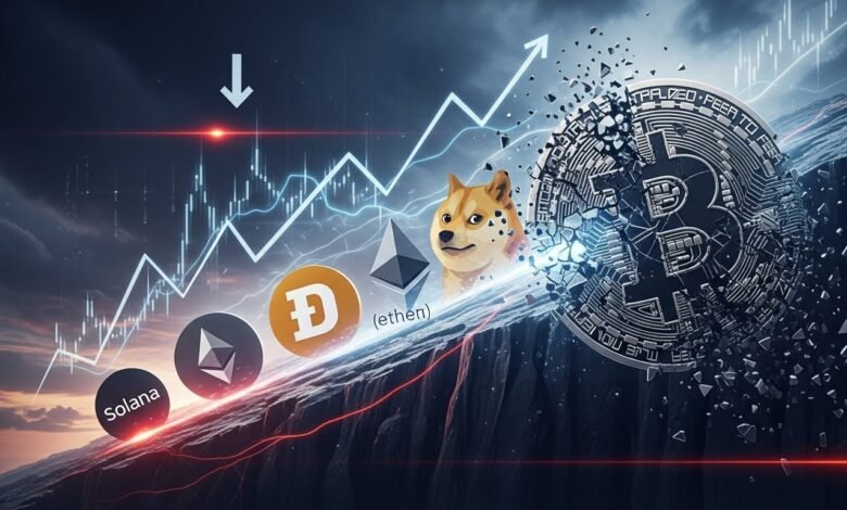 Bitcoin Fails to Sustain Breakout Ether, Dogecoin, Solana Slide