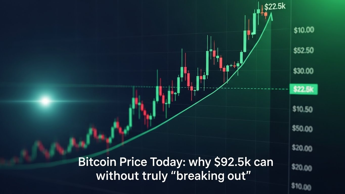 Bitcoin Price Today why $92.5k can rise without truly “breaking out”