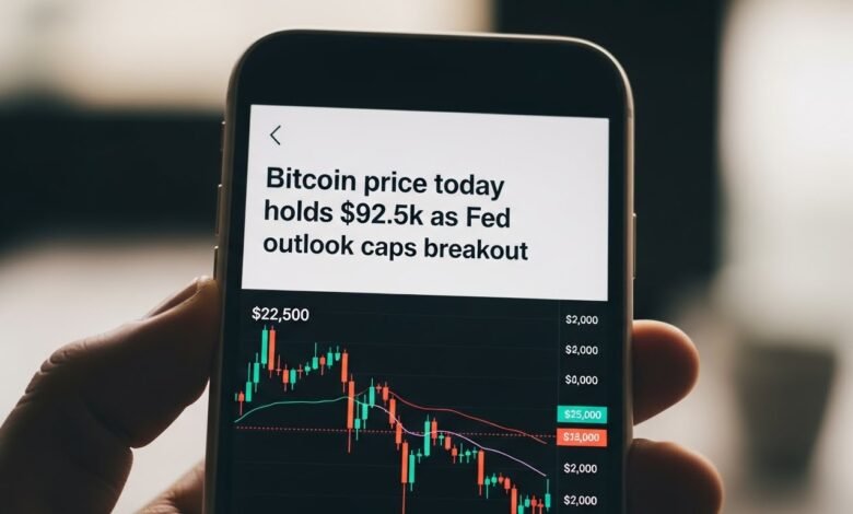 Bitcoin price today holds $92.5k as Fed outlook caps breakout