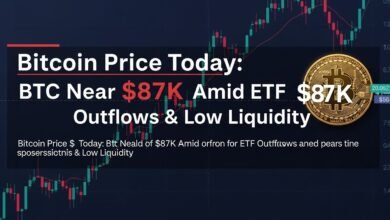 Bitcoin Price Today: BTC Near $87K Amid ETF Outflows & Low Liquidity