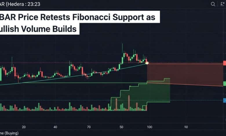 HBAR Price Retests Fibonacci Support as Bullish Volume Builds