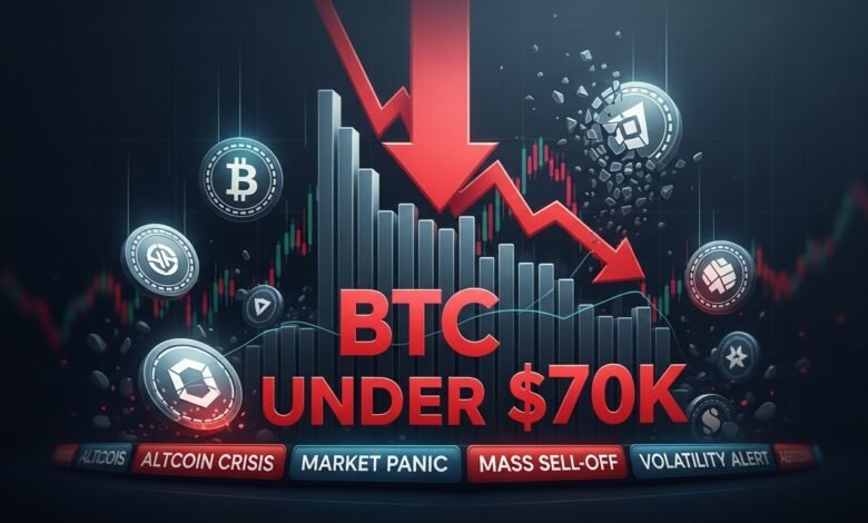 Crypto Market Down Today BTC Under $70K & Altcoin Crisis Explained